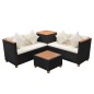vidaXL Muebles de jardín 4 piezas con cojines ratán sintético negro vidaXL Muebles de jardín 4 piezas con cojines ratán sintético negro