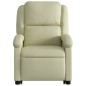vidaXL Sillón reclinable elevable cuero auténtico color crema vidaXL Sillón reclinable elevable cuero auténtico color crema