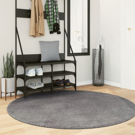 vidaXL Alfombra de pelo corto suave lavable HUARTE antracita Ø 160 cm