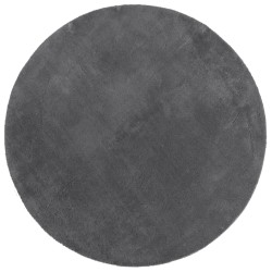 vidaXL Alfombra de pelo corto suave lavable HUARTE antracita Ø 160 cm