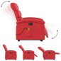 vidaXL Sillón reclinable de masaje de pie cuero artificial rojo vidaXL Sillón reclinable de masaje de pie cuero artificial rojo