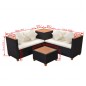 vidaXL Muebles de jardín 4 piezas con cojines ratán sintético negro vidaXL Muebles de jardín 4 piezas con cojines ratán sintético negro