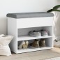 vidaXL Banco zapatero madera de ingeniería blanco 62x32x50 cm
