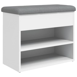 vidaXL Banco zapatero madera de ingeniería blanco 62x32x50 cm