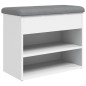 vidaXL Banco zapatero madera de ingeniería blanco 62x32x50 cm