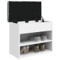 vidaXL Banco zapatero madera de ingeniería blanco 62x32x50 cm