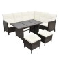 vidaXL Set muebles de jardín 4 piezas y cojines ratán sintético marrón vidaXL Set muebles de jardín 4 piezas y cojines ratán sintético marrón