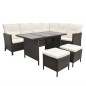 vidaXL Set muebles de jardín 4 piezas y cojines ratán sintético marrón vidaXL Set muebles de jardín 4 piezas y cojines ratán sintético marrón