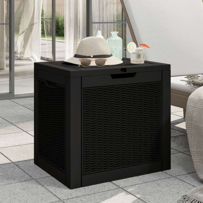 vidaXL Caja de almacenaje de jardín polipropileno negra 55,5x43x53 cm vidaXL Caja de almacenaje de jardín polipropileno negra 55,5x43x53 cm