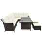 vidaXL Set muebles de jardín 4 piezas y cojines ratán sintético marrón vidaXL Set muebles de jardín 4 piezas y cojines ratán sintético marrón