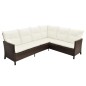 vidaXL Set muebles de jardín 4 piezas y cojines ratán sintético marrón vidaXL Set muebles de jardín 4 piezas y cojines ratán sintético marrón