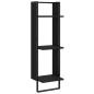 vidaXL Estantes de pared con barras 6 pzas madera de ingeniería negro