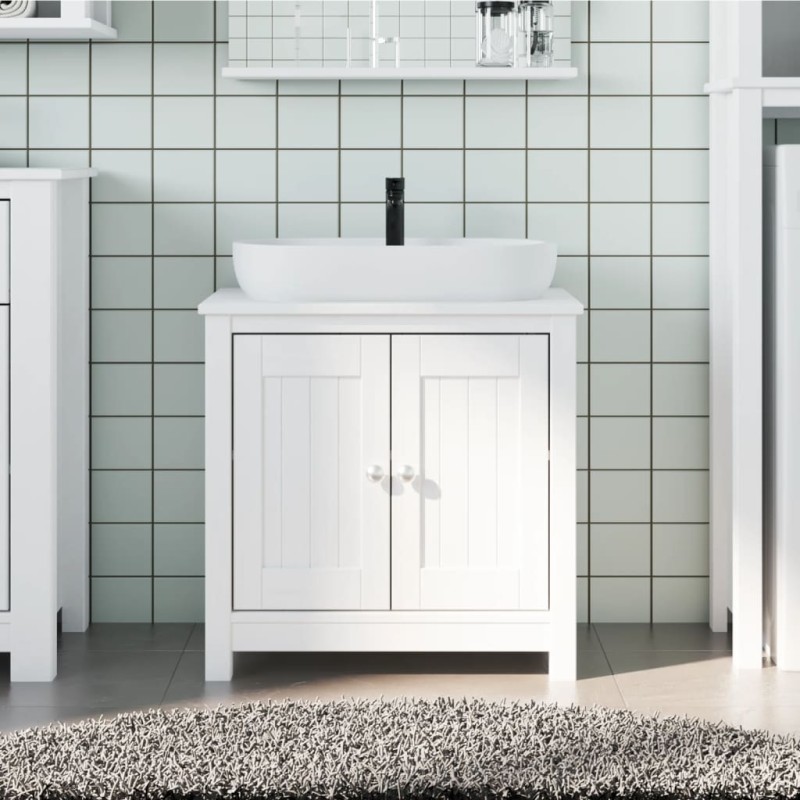 vidaXL Mueble de lavabo baño BERG madera maciza pino blanco 60x34x59cm vidaXL Mueble de lavabo baño BERG madera maciza pino blanco 60x34x59cm