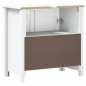 vidaXL Mueble de lavabo baño BERG madera maciza pino blanco 60x34x59cm vidaXL Mueble de lavabo baño BERG madera maciza pino blanco 60x34x59cm