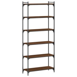 vidaXL Librería 6 estantes madera ingeniería roble marrón 80x30x188 cm