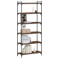 vidaXL Librería 6 estantes madera ingeniería roble marrón 80x30x188 cm vidaXL Librería 6 estantes madera ingeniería roble marrón 80x30x188 cm