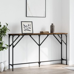 vidaXL Mesa consola madera de ingeniería roble ahumado 140x23x75 cm