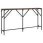 vidaXL Mesa consola madera de ingeniería roble ahumado 140x23x75 cm vidaXL Mesa consola madera de ingeniería roble ahumado 140x23x75 cm