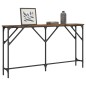 vidaXL Mesa consola madera de ingeniería roble ahumado 140x23x75 cm vidaXL Mesa consola madera de ingeniería roble ahumado 140x23x75 cm