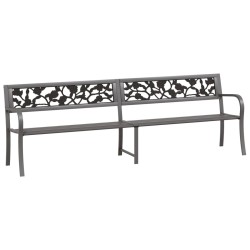 vidaXL Banco de jardín doble 246 cm acero gris