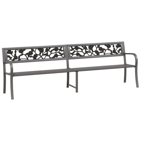 vidaXL Banco de jardín doble 246 cm acero gris