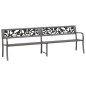 vidaXL Banco de jardín doble 246 cm acero gris