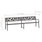 vidaXL Banco de jardín doble 246 cm acero gris