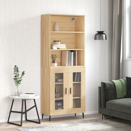 vidaXL Aparador alto madera contrachapada color roble 69,5x34x180 cm