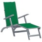 vidaXL Tumbona de jardín con reposapiés y cojín madera maciza acacia vidaXL Tumbona de jardín con reposapiés y cojín madera maciza acacia