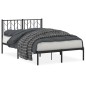 vidaXL Estructura de cama con cabecero metal negro 120x190 cm vidaXL Estructura de cama con cabecero metal negro 120x190 cm