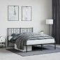 vidaXL Estructura de cama con cabecero metal negro 135x190 cm vidaXL Estructura de cama con cabecero metal negro 135x190 cm