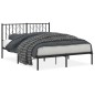 vidaXL Estructura de cama con cabecero metal negro 135x190 cm vidaXL Estructura de cama con cabecero metal negro 135x190 cm