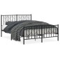 vidaXL Estructura de cama cabecero y pie de cama metal negro 140x190cm vidaXL Estructura de cama cabecero y pie de cama metal negro 140x190cm