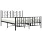 vidaXL Estructura de cama cabecero y pie de cama metal negro 140x190cm vidaXL Estructura de cama cabecero y pie de cama metal negro 140x190cm