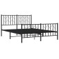 vidaXL Estructura de cama cabecero y pie de cama metal negro 140x190cm vidaXL Estructura de cama cabecero y pie de cama metal negro 140x190cm