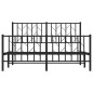 vidaXL Estructura de cama cabecero y pie de cama metal negro 140x190cm vidaXL Estructura de cama cabecero y pie de cama metal negro 140x190cm
