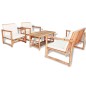 vidaXL Set de muebles de jardín 4 piezas y cojines bambú vidaXL Set de muebles de jardín 4 piezas y cojines bambú