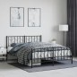 vidaXL Estructura de cama cabecero y pie de cama metal negro 150x200cm vidaXL Estructura de cama cabecero y pie de cama metal negro 150x200cm