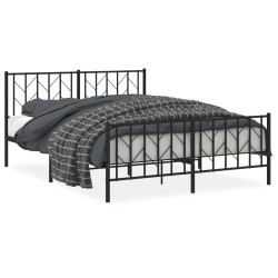 vidaXL Estructura de cama cabecero y pie de cama metal negro 150x200cm