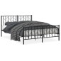 vidaXL Estructura de cama cabecero y pie de cama metal negro 150x200cm vidaXL Estructura de cama cabecero y pie de cama metal negro 150x200cm