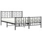 vidaXL Estructura de cama cabecero y pie de cama metal negro 150x200cm vidaXL Estructura de cama cabecero y pie de cama metal negro 150x200cm