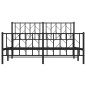 vidaXL Estructura de cama cabecero y pie de cama metal negro 150x200cm vidaXL Estructura de cama cabecero y pie de cama metal negro 150x200cm