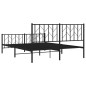 vidaXL Estructura de cama cabecero y pie de cama metal negro 150x200cm vidaXL Estructura de cama cabecero y pie de cama metal negro 150x200cm
