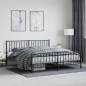 vidaXL Estructura de cama cabecero y pie de cama metal negro 183x213cm