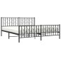vidaXL Estructura de cama cabecero y pie de cama metal negro 183x213cm
