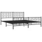 vidaXL Estructura de cama cabecero y pie de cama metal negro 183x213cm