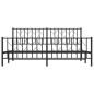 vidaXL Estructura de cama cabecero y pie de cama metal negro 183x213cm