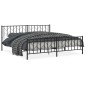 vidaXL Estructura de cama cabecero y pie de cama metal negro 200x200cm vidaXL Estructura de cama cabecero y pie de cama metal negro 200x200cm