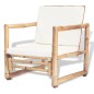 vidaXL Set de muebles de jardín 4 piezas y cojines bambú vidaXL Set de muebles de jardín 4 piezas y cojines bambú