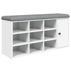 vidaXL Banco zapatero madera de ingeniería blanco 102x32x50 cm